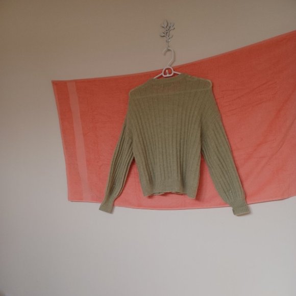 Soft Green/Blue Alpaca Cardigan Knit - Picture 3 of 4